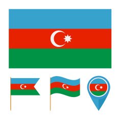 Azerbaijan country flag vector