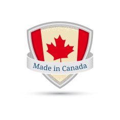 Made in Canada Canada flag label on the shield