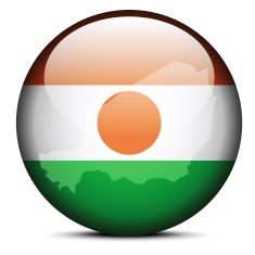 Map on flag button of Republic Niger