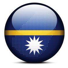 Map with Dot Pattern on flag button of Republic Nauru