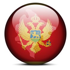Map on flag button of Montenegro