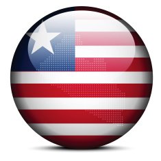 Map with Dot Pattern on flag button of Liberia