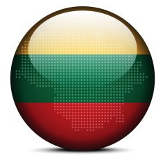 Map with Dot Pattern on flag button of Lithuania