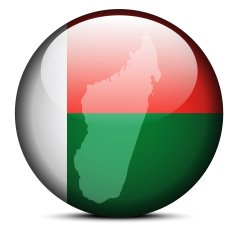 Map on flag button of Madagascar