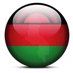 Map with Dot Pattern on flag button of Malawi