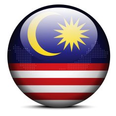 Map with Dot Pattern on flag button of Malaysia