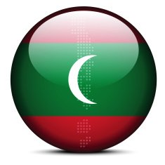 Map with Dot Pattern on flag button of Maldives