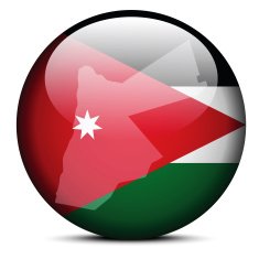 Map on flag button of Jordan
