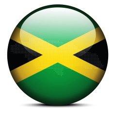 Map with Dot Pattern on flag button of Jamaica