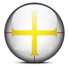 Map on flag button of Guernsey