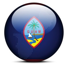 Map on flag button of Guam