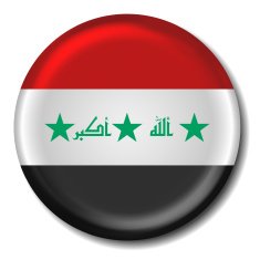 Iraq Flag 3D Round Icon