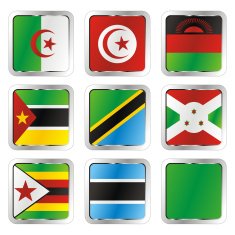 isolated african flags N2