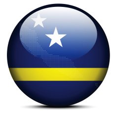 Map with Dot Pattern on flag button of Curacao
