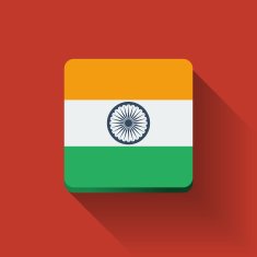Button with flag of India