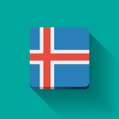 Button with flag of Iceland