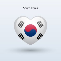 Love South Korea symbol Heart flag icon