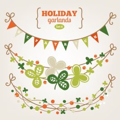 Set of holiday garlands - St Patrick's Day