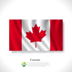 Canada waving flag isolated against white background vector illustration