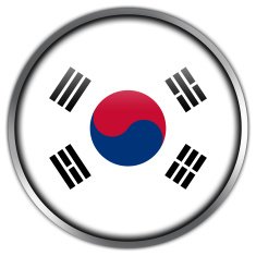 South Korea Flag glossy button