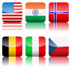 square national flags icon set N3