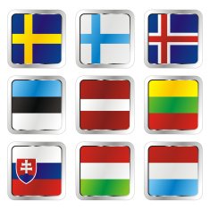 isolated european flags N4