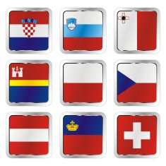 isolated european flags N5