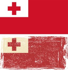 Tonga grunge flag Vector illustration