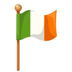 Irish flag isolated on white Vector illustration