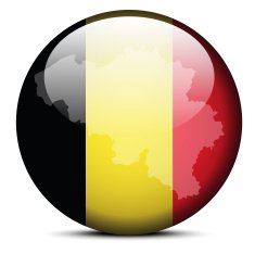 Map on flag button of Kingdom Belgium
