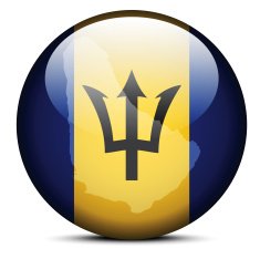 Map on flag button of Barbados