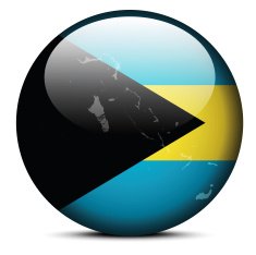 Map on flag button of Commonwealth The Bahamas