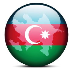 Map on flag button of Republic Azerbaijan