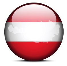 Map on flag button of Republic Austria