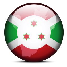 Map on flag button of Republic Burundi