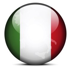 Map on flag button of Italian Republic Italy