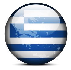 Map on flag button of Hellenic Republic Greece