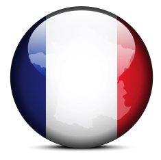 Map on flag button of French Republic France
