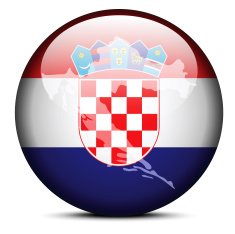 Map on flag button of Republic Croatia