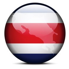 Map on flag button of Republic Costa Rica