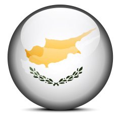Map on flag button of Republic Cyprus