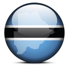 Map on flag button of Republic Botswana
