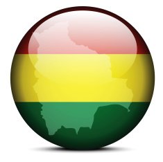 Map on flag button of Plurinational State Bolivia