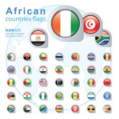 Set of African flags vector illustration N2