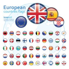 set of european flags vector illustration N2