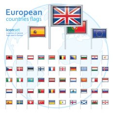 set of european flags vector illustration N5