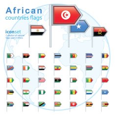 Set of African flags vector illustration N4