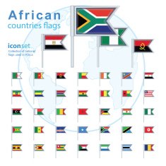 Set of African flags vector illustration N5