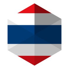 Thailand Flag Hexagon Flat Icon Button