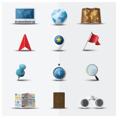 Travel And Journey Navigator Icon Set Design